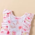 thumbnail image 3 of stylesilove Baby Toddler Girls Watercolor Floral Print Ruffled One-Piece Swimsuit & Headband Pink Bathing Suit Beach Swimwear (2-3 Years), 3 of 4