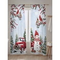 thumbnail image 5 of Winter Christmas Sheer Curtains 108 Inch Long 2 Panels, Snowman Truck Berry Cardinal Bird Blue Light Filtering Rod Pocket Semi Sheer Curtains, Sheer Voile Drapes for Living Room Bedroom, 52"x108", 5 of 5