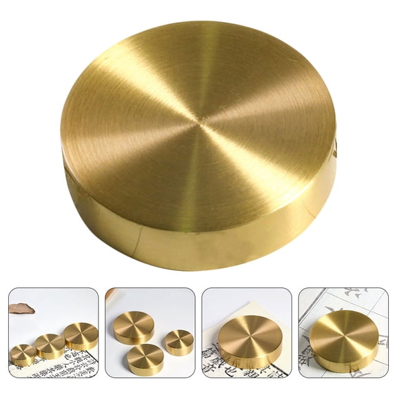 HOOWIFFY Brass Metal Paperweight, Desktop Paper Weight for Holding Papers, Office Desk Decor and Document Organizer, 1 Pack