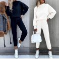 thumbnail image 4 of Women's Tracksuit Long Sleeve Round Neck Sweatshirt + Drawstring SweatpantsXL, 4 of 5