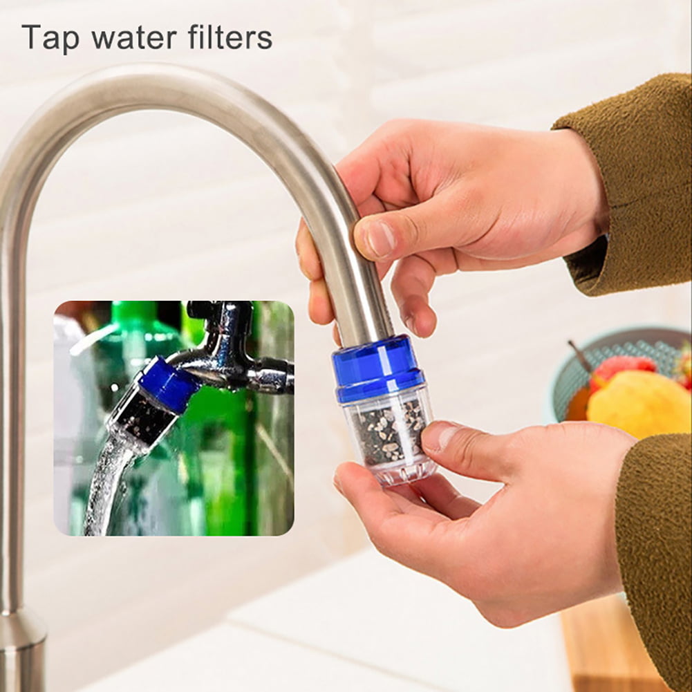 Portable Activated Carbon Water Filter Round Tap Faucet Water Clean Purifier