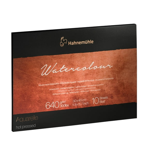 Hahnemühle The Collection Watercolor Block - Hot Press, 11.8" x 15.7", 300 lb, 10 Sheets