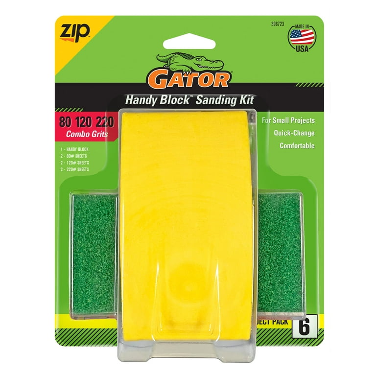 Gator 396723 80/120/220 Grit Handy Block Sanding Kit Combo Pack, 7