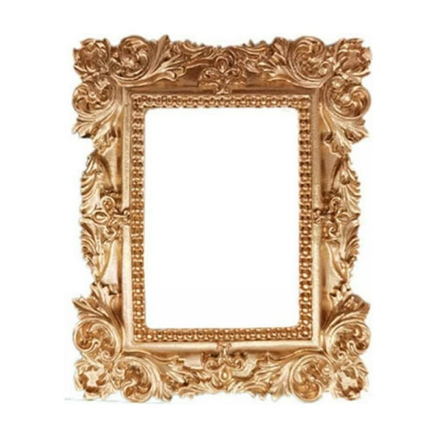 Vintage Picture Frame Resin Golden Ornate Textured Oval Desktop Photo Frame Photo Holder Jewelry Display Frame Home Decoration