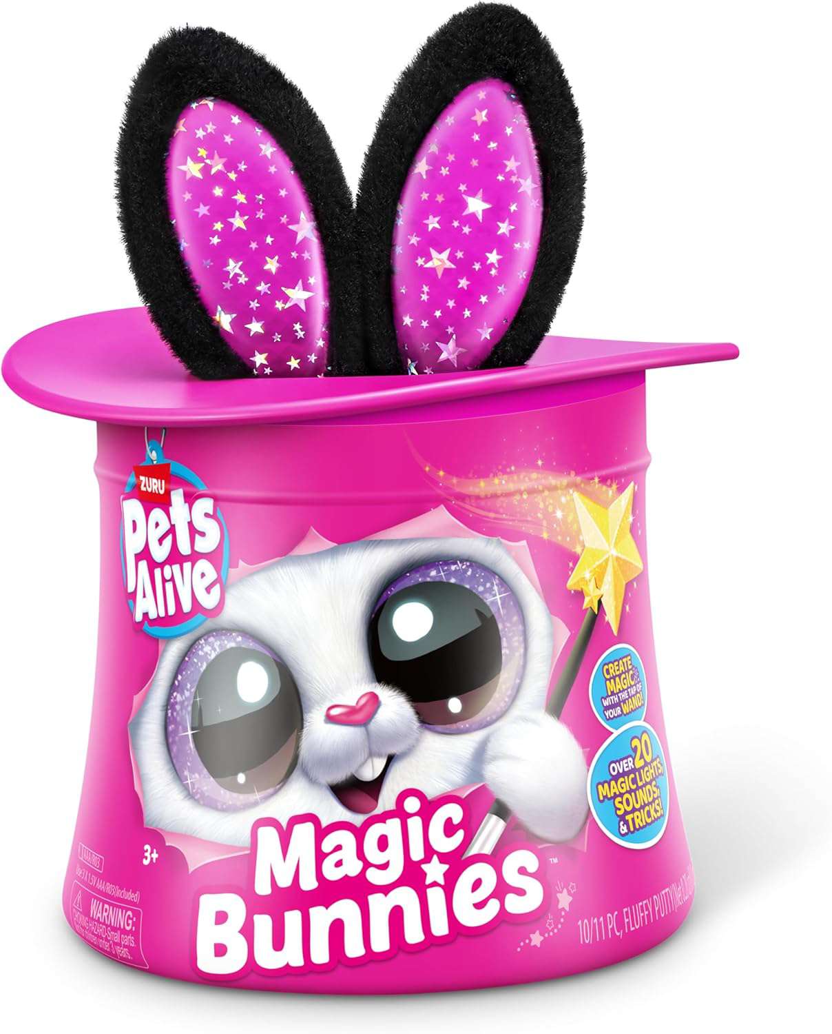 Pets Alive Magic Bunnies Sootie Surprise Mystery Plush Hat (BLACK Bunny Ears)