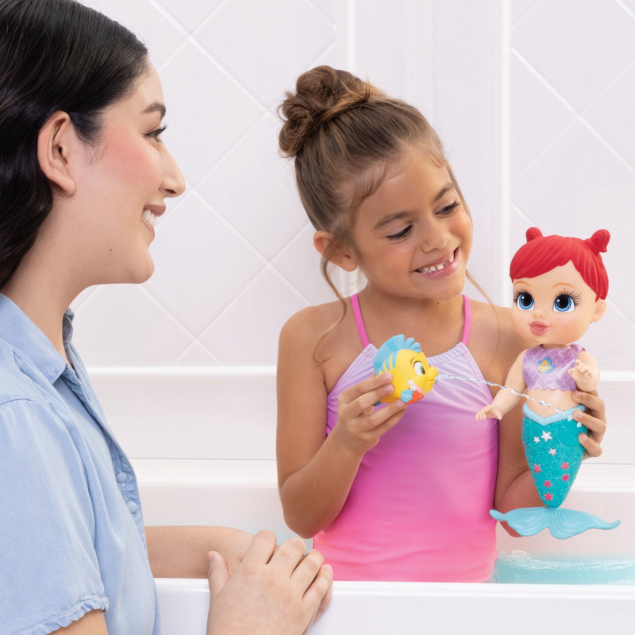 Disney Bath Time Baby Ariel Doll with Accessories for Baby Play