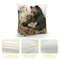 thumbnail image 4 of COMIO Set of  Vintage Bear Throw Pillow Covers,Cabin Wolf Pattern Cushion Case for Home Living Room Decor, Farmhouse Animals Brown Yellow Decorative Throw Cushion Case,, 4 of 5