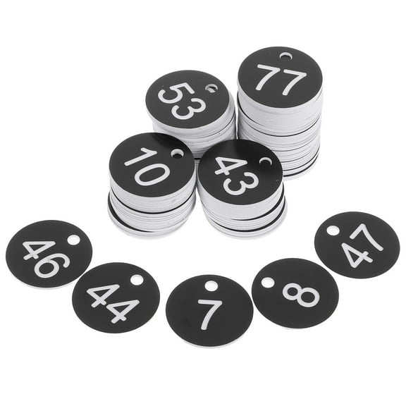 100pcs Plastic Number Tags For Organization Identification Numbered Key Tags Round Key Id Tags Number Tags Marking Hang Tags