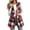 Red, variant on QIYAGBSA Plaid Vest for Women Open Front Notch Lapel Sleeveless Mid Length Cardigan Outerwear with Side Pockets Fall Casual Lightweight Layer