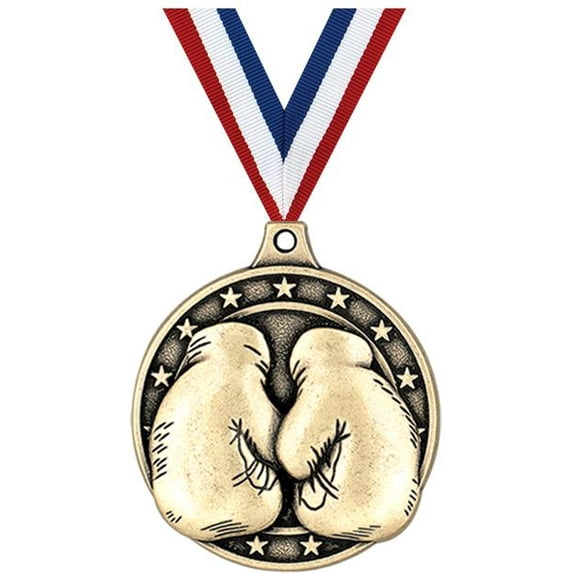 Boxing Medals, 2" Gold Diecast Boxing Medal Award 50 Pack