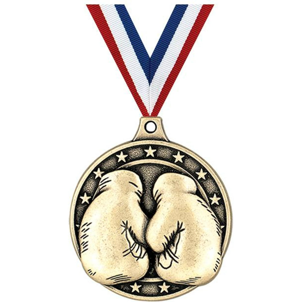 Boxing Medals, 2" Gold Diecast Boxing Medal Award 1 Pack