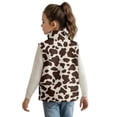 thumbnail image 3 of Pzuqiu Cow Print Kids Sleeveless Vests Casual Clothes for Girl 11-12 Versatile Soft Winter Lightweight Sleeveless Fleece Jacket with Practical Wind Proof for Outdoor Activities, 3 of 7