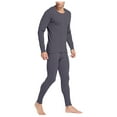 thumbnail image 2 of Chemises à Manches Longues pour Hommes Chemises à Manches Longues pour Hommes Coton Uni Coton Mince Col Rond Manches Longues sous-Vêtements Pantalon Ensemble, 2 of 9