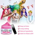thumbnail image 4 of ikzee Coloring Hair Wax, Pink - Hair Styling Clay Washable - Temporary Hair Dye - Hair Color Wax For Women Men Kids Party Cosplay, 4 of 9