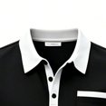 thumbnail image 4 of hotojiny Mens Summer Track Suits 2 Piece Shorts Sets Stylish Colorblock Short Sleeve Golf Shirt Bermuda Shorts Sweatsuit Outfits(Black,3X-Large), 4 of 5