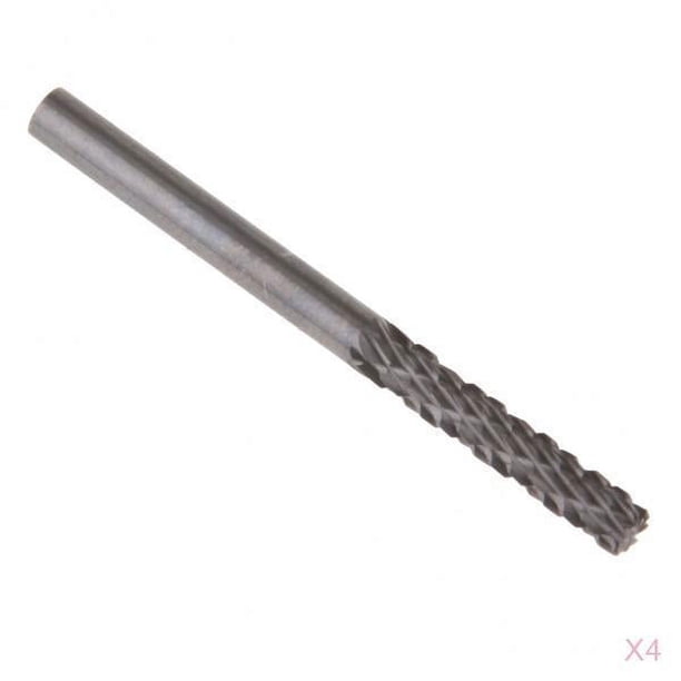 4 Unids 3X3mm de Extremo del Carburo de Tungsteno Fresαs Rotativas para Desbarbar y Pulir