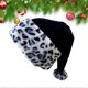thumbnail image 1 of Christmas Santa Hat Double-Layer Stylish Soft Leopard-Print Plush Santa Hat for Photography Parade Cosplay Party B, 1 of 5