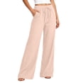 thumbnail image 3 of Linen Pants Women Casual Loose Drawstring Solid Color Wide Leg Cotton Linen Long Pants For A Relaxed Boho Everyday Look Women's Pants, 3 of 9