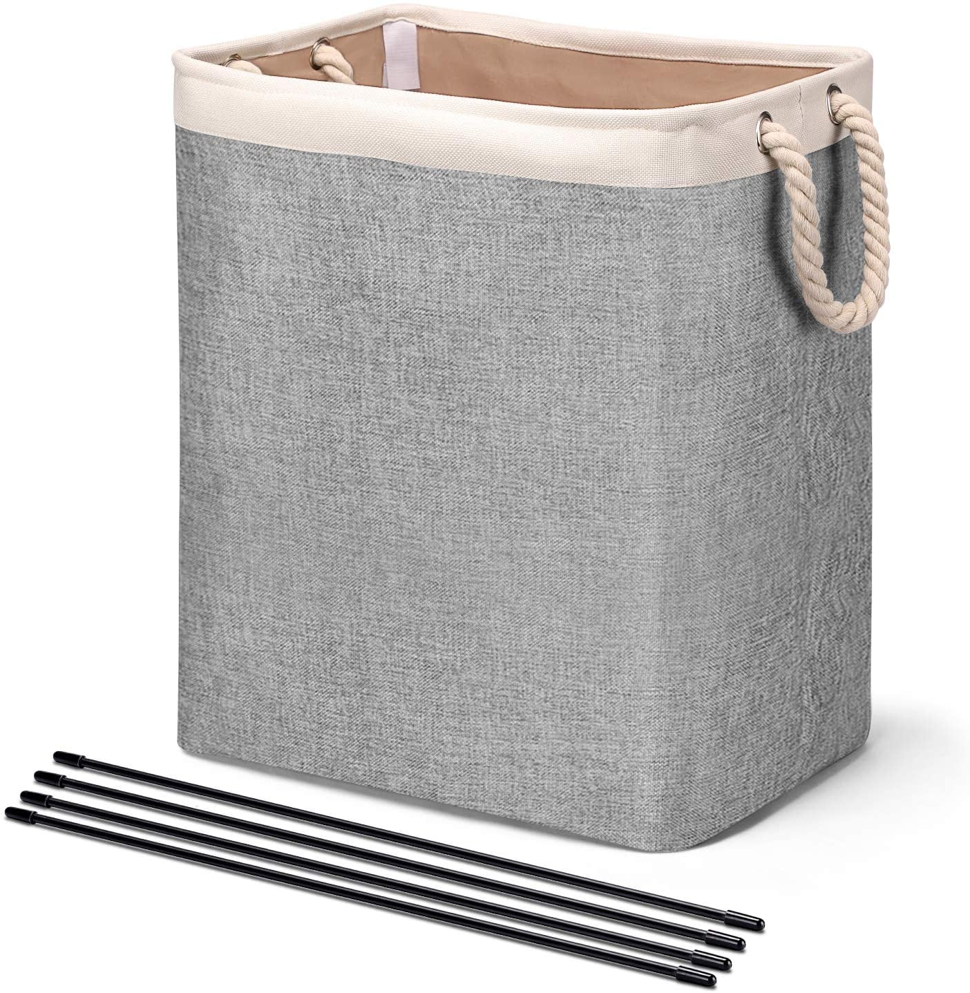Grey Jack&Chris Laundry Hamper,72L Freestanding Collapsible Extra Large Laundry Basket with Easy Carry Extended Handles Clothes Basket,Waterproof Storage Bags for Clothes Toys