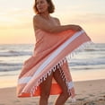 thumbnail image 2 of Unique Bargains Geometric Sandproof Quick Dry Turkish Beach Towel Orange 71" x 40", 2 of 8