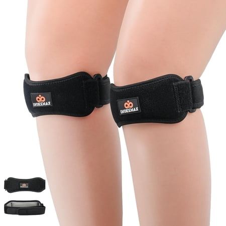 Patella Tendon Knee Strap 2 Pack, Knee Support Brace for Women Men, knee Stabilizer for Knee Pain Relief, Hiking, Soccer, Basketball, Running, Tennis, Volleyball & Squats, Black