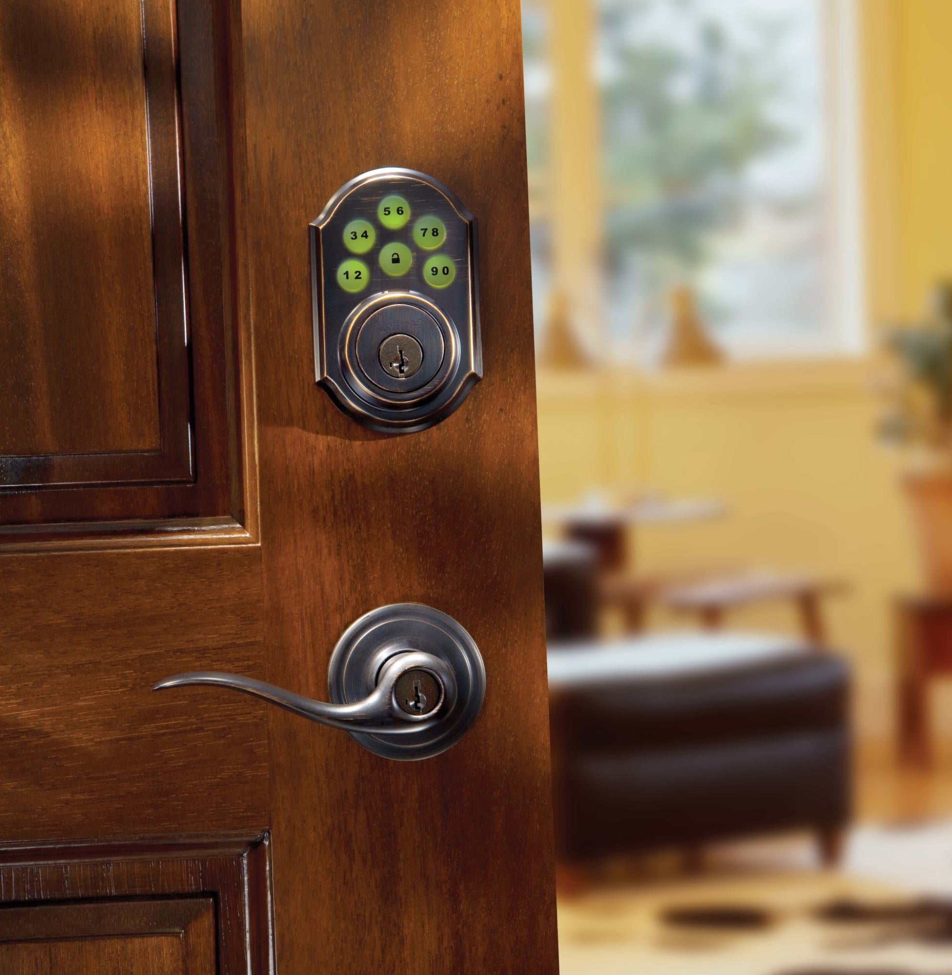 Kwikset Smartkey Tustin Entry Leverset Venetian Bronze