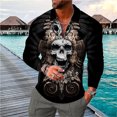 thumbnail image 2 of JAKANYQ Men's T-Shirts Skull Terrifying 3D Pattern Clothing Long Sleeve T Shirt Comfy Breathable, 2 of 8