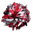 thumbnail image 2 of Metallic Cheer Pom Poms Cheerleading Cheerleader Gear 2 pieces one pair poms(Red/Silver), 2 of 2