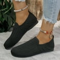 thumbnail image 3 of Rokment Slip on Socks Walking Shoes for Women 2026 Spring Fall Comfortable Knit Penny Loafers Low Heels Nursing Driving Work Casual Flat Black Size 6.5, 3 of 6