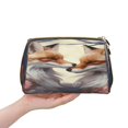 thumbnail image 4 of Naloa Romantic Flower Fox Leather Makeup Bag for Purse Travel, Portable Small Cosmetic Organizer for Women and Girls, Make up Bag with Zipper, 4 of 8