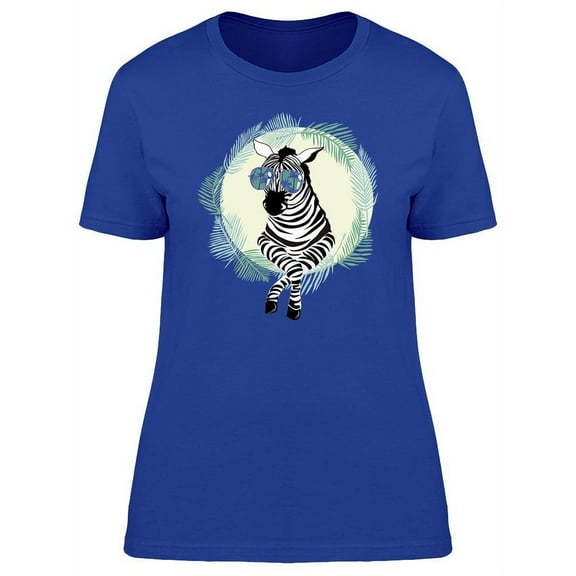 Fashion Tropical Zebra Clipart T-Shirt Women -Image by Shutterstock, Female Large