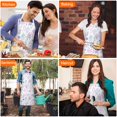 thumbnail image 4 of Pioneer Flower Floral Print Pattern Apron-Garden Aprons for Women with Pockets-Cotton Linen Waterproof Kitchen Cooking Gardening Aprons Adjustable for Kitchen,Cooking,BBQ and Salon 33x27 Inch, 4 of 7