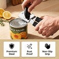 thumbnail image 5 of CanOpener Manual, YILUSH Can Openers Hand Held with Comfort Anti-Slip Handles, Heavy Duty Stainless Steel Can Opener Smooth Edge and Bottle Openers, Easy Turn Can Openers for Seniors, Kitchen, Black, 5 of 10