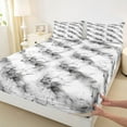 thumbnail image 3 of Homewish Teens Abstract Marble 4pcs Bed Sheets,Black Grey King Sheets,Marbling Stone Pattern Super Cozy Sheet Set,Ultra Soft Home Decor, 3 of 7