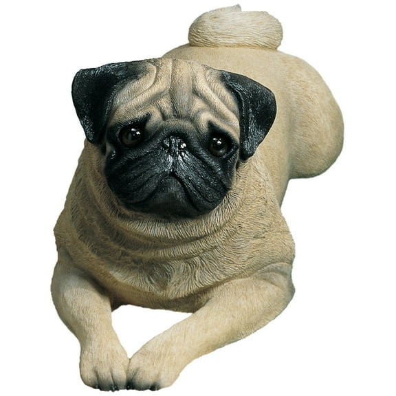 Sandicast "Life Size" Lying Fawn Pug Dog Sculpture