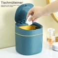 thumbnail image 2 of Small Desktop Trash Can, Portable Trash Can with Lid, for Bathroom, Kitchen, Office, Blue, 2 of 5