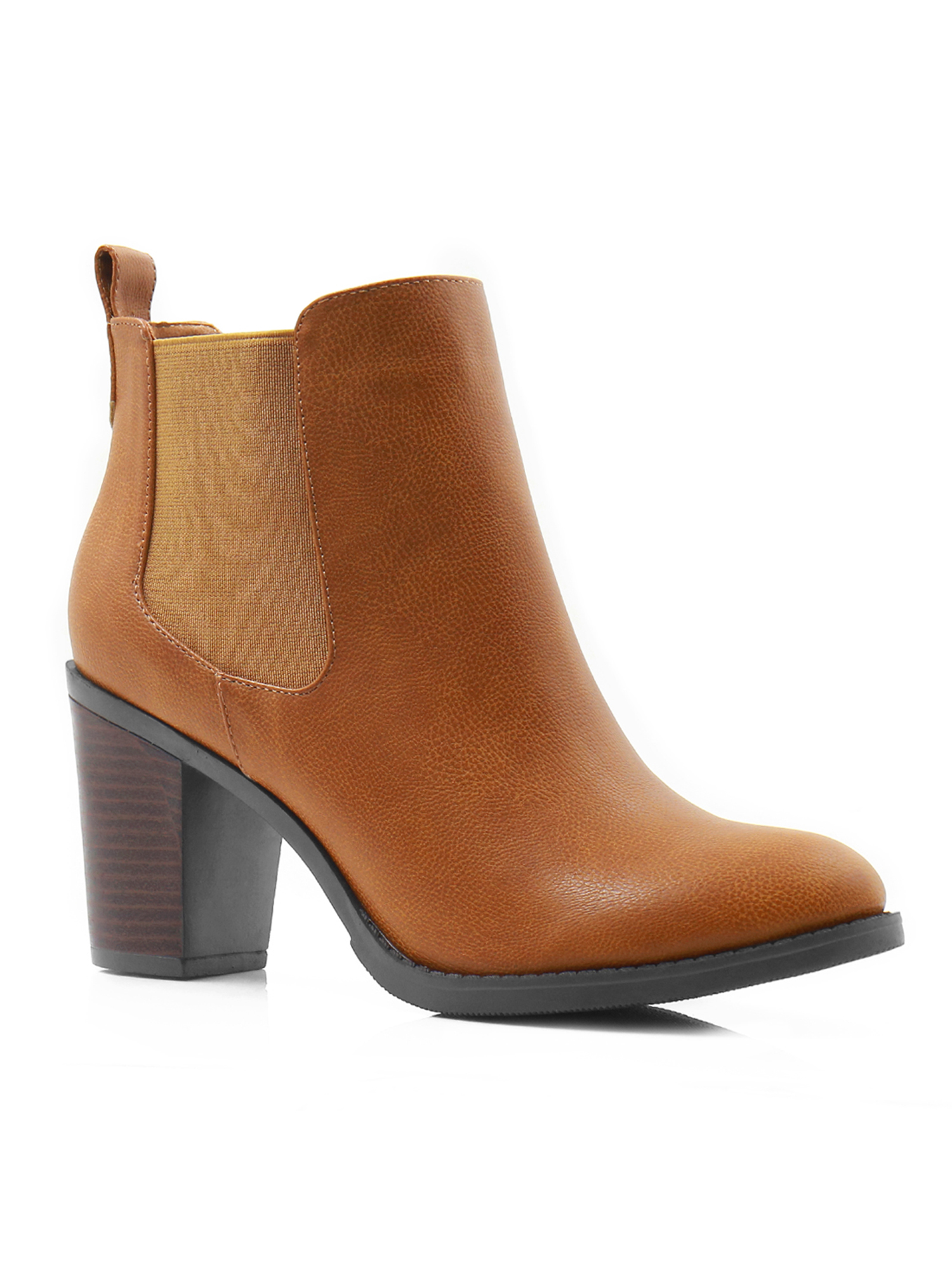 stacked heel chelsea boot
