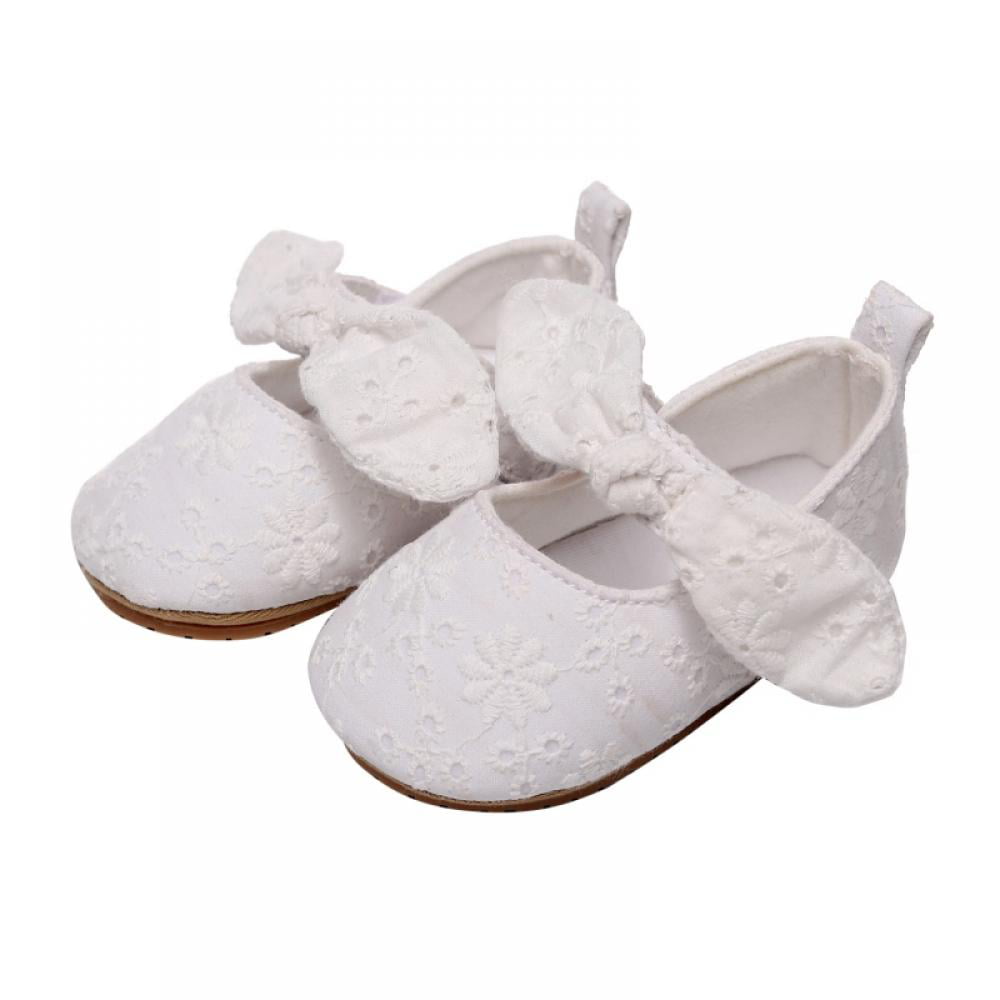 Baby Girls Mary Jane Flats Non-Slip Soft Sole Bowknot Princess Dress Crib Shoes for Toddler First Walkers 