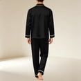 thumbnail image 6 of Iaqnaocc Pajama Set for Men Cozy Soft Casual 2 Piece Set Long Sleeve Top and Pants Lightweight Loungewear Black S, 6 of 6