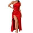 thumbnail image 2 of Blmnix Valentine Dresses for Girls Sexy Cocktail Bodycon Petticoat Slit Neck Red Sleeveless Sequin Dress for Women,S, 2 of 9