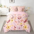 thumbnail image 2 of Homewish Kawaii Butterfly 7-Piece Bedding Comforter Set,Country Botanical King Bedding Sets,Girls Pink Bed Sheets For Men Women,Super Cozy Room Decor Reversible, 2 of 8