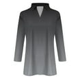 thumbnail image 4 of Scyoekwg 3/4 Sleeve T Shirts for Women V Neck Three-quarter Sleeve Tshirts Lightweight Gradient Color Graphic Tee Comfy Blouse (Black,XL), 4 of 5