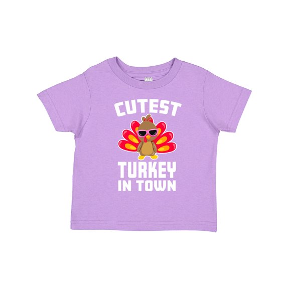 Inktastic Thanksgiving Cutest Turkey in Town Boys or Girls Toddler T-Shirt