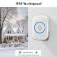 thumbnail image 5 of Wireless Doorbell, Waterproof Door Bell Kit, Distinguish front and rear doors, Over 1000 feet Range and 60 Chime, 5 Levels Volume and LED Flash, for Home Office Classroom(WHITE), 5 of 5