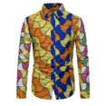 thumbnail image 1 of Nueva camisa con botones para hombre, camisas con estampado africano iki, camisetas de manga larga, ropa tradicional para parejas, ropa de calle de estilo étnico hip hop, 1 of 6
