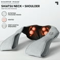 thumbnail image 3 of SHARPER IMAGE Reversible Neck & Shoulder Shiatsu Massager, with Arm Straps, Personal Massage for Neck & Back, Deep Tissue Kneading and Soothing Heat, Rotating Heads, Relaxation & Calming Sensation, 3 of 7
