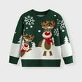 thumbnail image 2 of Staki Boys Christmas Sweaters Toddler Boys Christmas Sweatshirts Boys Xmas Clothing Kids Long Sleeve Cotton Pullover Tops for Holiday Party(Dark Green,5-6 Years), 2 of 7