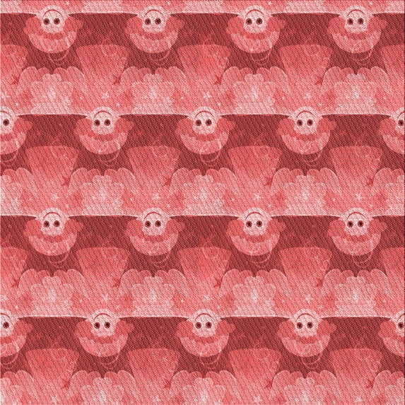 Ahgly Company Indoor Square Patterned Ferrari Red Area Rugs, 5' Square