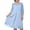 Light Blue, variant on Women's Plus Size Embroidered Floral Chiffon Patchwork Round Neck 3/4 Sleeve Elegant Casual Shift Mid-Length Loose Crew Neck Ruffle Blue, XL