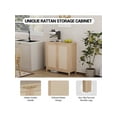 thumbnail image 4 of Bingirl Rattan Storage Cabinet with Doors: Sideboard Buffet for Kitchen, Hallway, Living, Dining, Entryway, Bathroom, Adjustable Shelves, 4 of 5